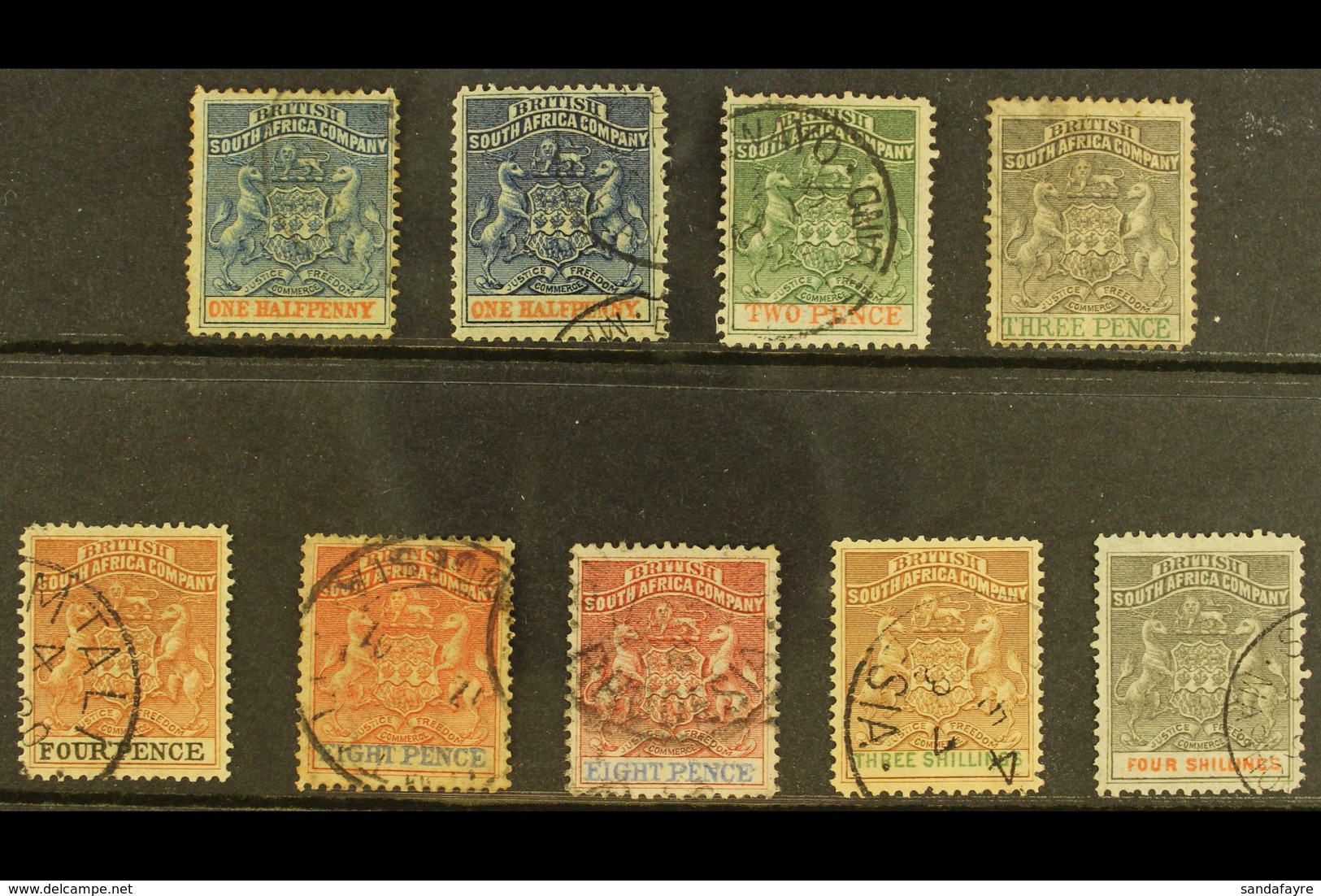 1892-94 Thin Wove Paper Complete "Arms" Set With ½d & 8d Listed Shades, SG 18/26, Generally Fine Used (9 Stamps) For Mor - Sonstige & Ohne Zuordnung