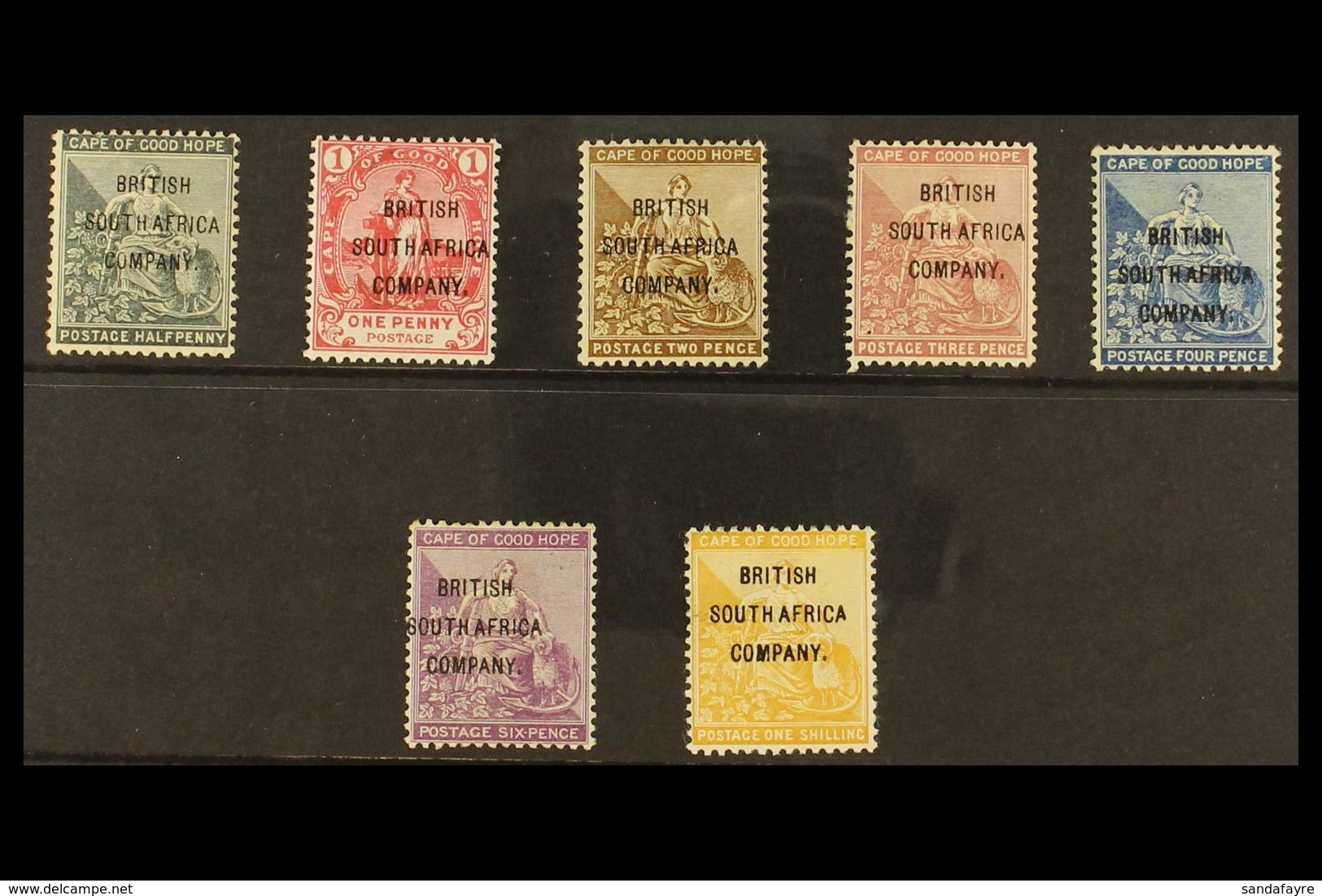 1896 British South Africa Company Overprint Set Complete, SG 58/64, Fine To Very Fine Mint (½d No Gum)  (7 Stamps) For M - Autres & Non Classés