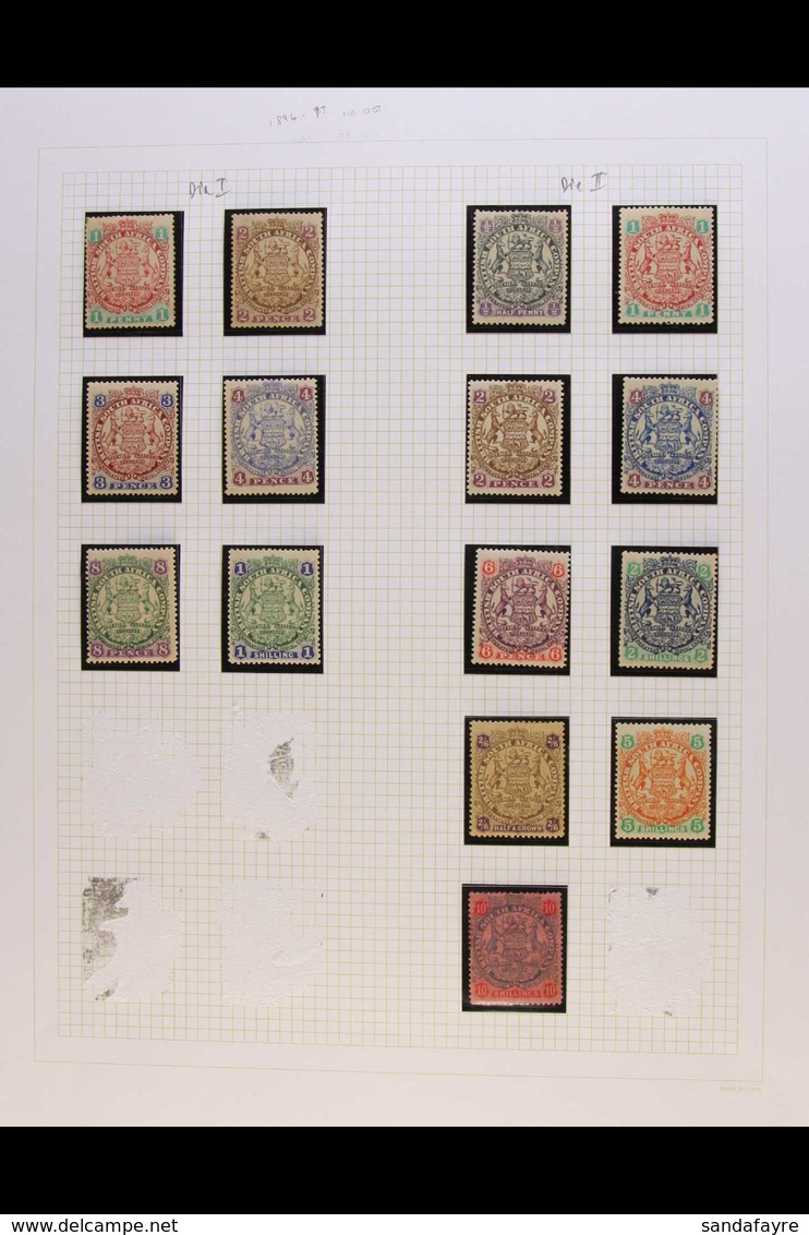 1896-1909 USED COLLECTION In Hingeless Mounts On Leaves, ALL DIFFERENT, Inc 1896-97 Die I Set (ex 6d) To 1s And Die II S - Sonstige & Ohne Zuordnung