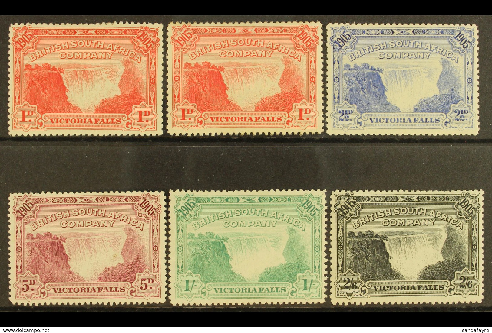 1905 Victoria Falls Set To 2s6d, SG 94/98, Fine Mint (6 Stamps) For More Images, Please Visit Http://www.sandafayre.com/ - Sonstige & Ohne Zuordnung