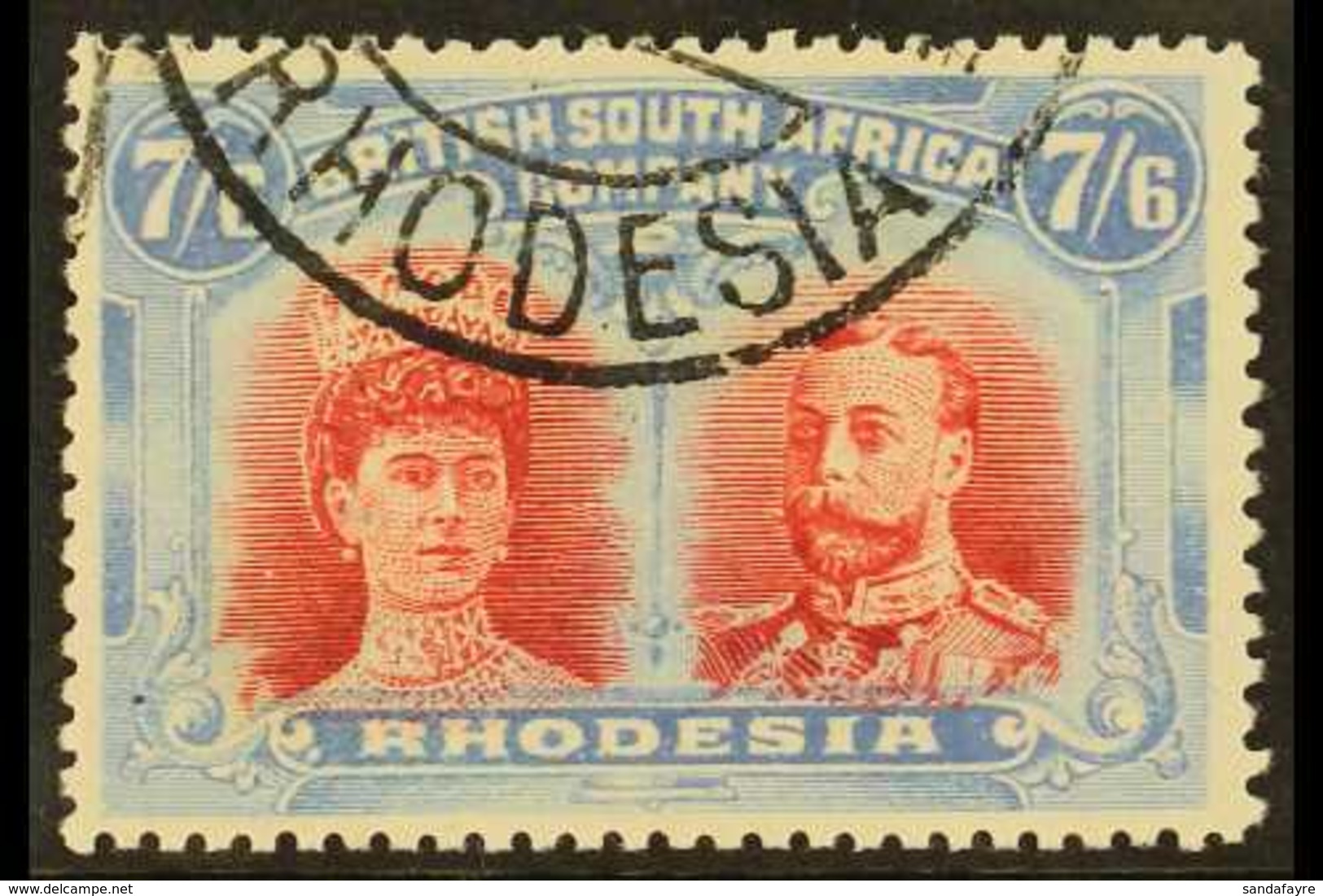 1910-13 7s6d Carmine And Light Blue Perf 14 Double Head, SG 161, Very Fine Used. For More Images, Please Visit Http://ww - Altri & Non Classificati