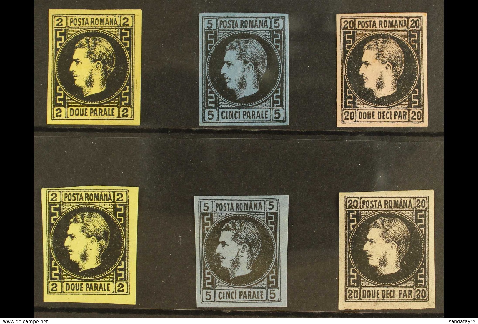 1866-67 2p, 5p, And 20p Sets On Both Thick Paper And On Thin Paper, Michel 14x/16x Plus 14y/16y, Each Fine Mint With Fou - Sonstige & Ohne Zuordnung