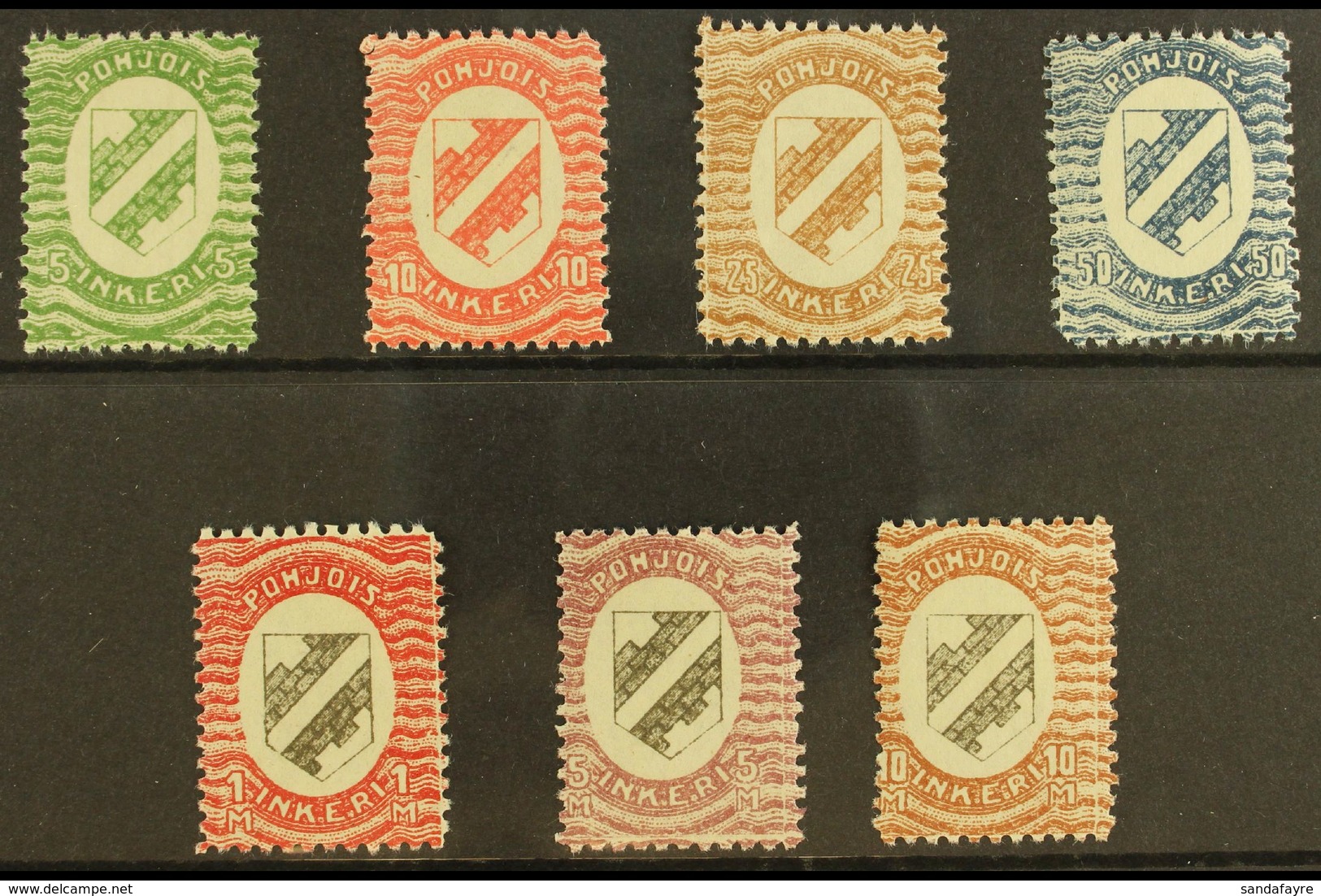 NORTH INGERMANLAND 1920 "Shield" Perf 11½ Complete Set, SG 1/7, Very Lightly Hinged Mint (7 Stamps) For More Images, Ple - Sonstige & Ohne Zuordnung