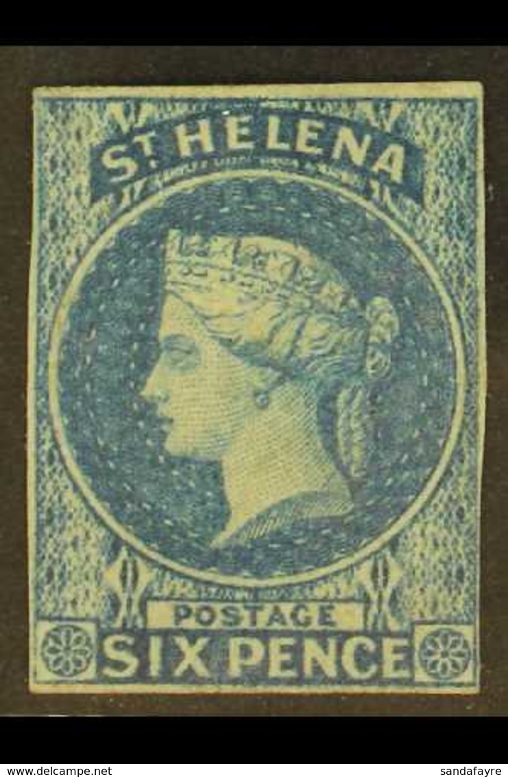 1856 6d Blue Imperf, SG 1, Fine Mint With Original Gum, Four Just Clear To Good Margins All Round.  For More Images, Ple - St. Helena