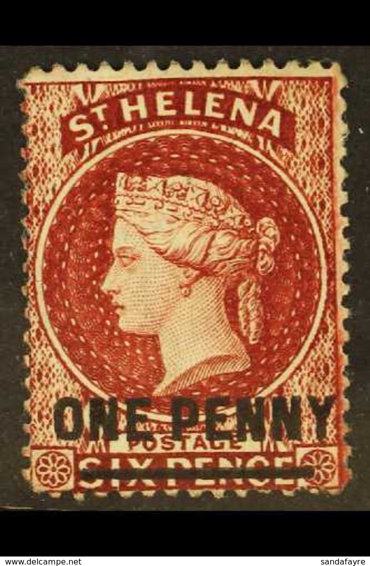 1864-80 1d Lake (Type B), Perf 14, SG 27, Fine Mint. For More Images, Please Visit Http://www.sandafayre.com/itemdetails - St. Helena