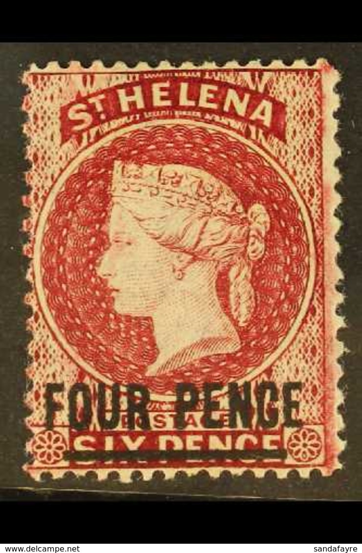 1864-80 4d Carmine (Type B), Perf 14 X 14½, SG 24, Fine Mint. For More Images, Please Visit Http://www.sandafayre.com/it - St. Helena