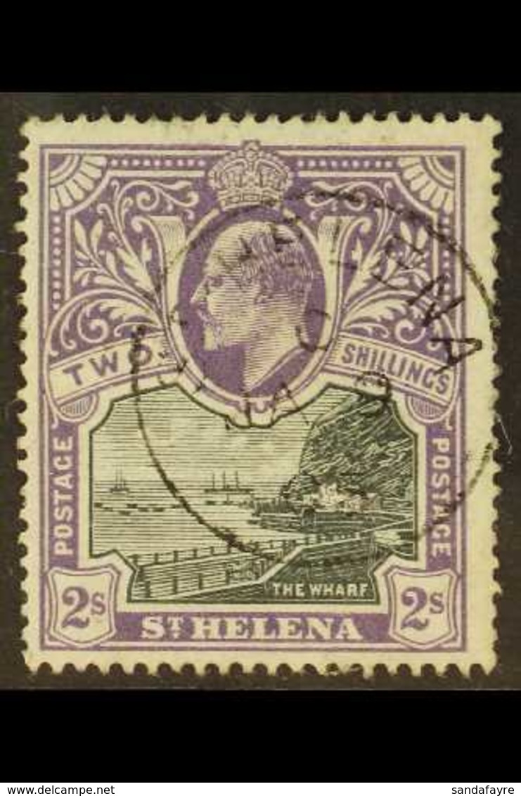 1903 2s Black & Violet, SG 60, Good Cds Used With Some Blunted Perforations (1 Stamp) For More Images, Please Visit Http - St. Helena