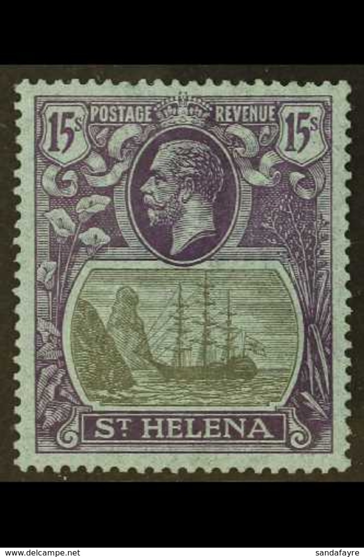 1922-37 15s Grey And Purple/blue, SG 113, Very Fine Mint. For More Images, Please Visit Http://www.sandafayre.com/itemde - St. Helena