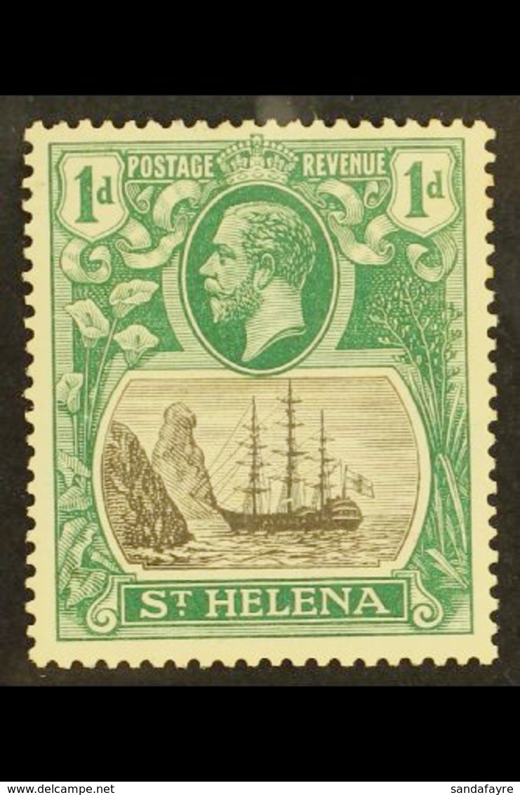 1922-37 1d Grey & Green With Broken Mainmast Variety, SG 98a, Fine Mint, For More Images, Please Visit Http://www.sandaf - St. Helena