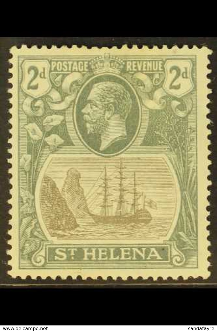 1922-37 2d Grey And Slate With "BROKEN MAINMAST" Variety, SG 100a, Fine Mint. For More Images, Please Visit Http://www.s - St. Helena