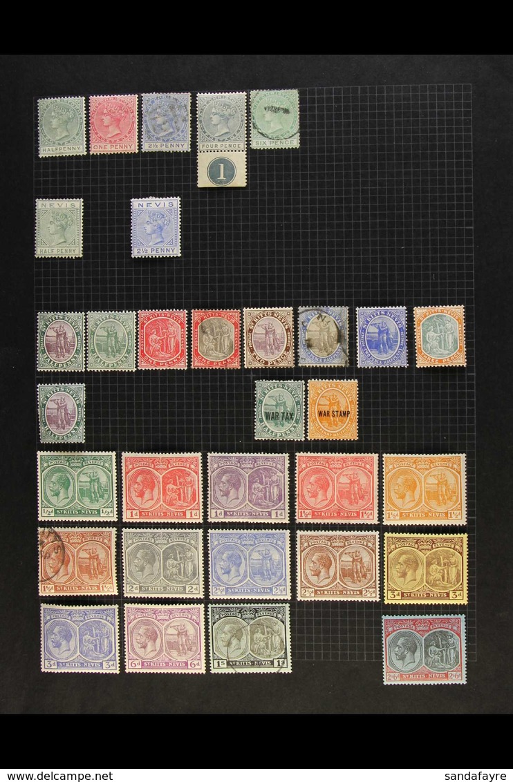 1882-1954 MINT COLLECTION Incl. A Few QV Issues To 4d, Plus A Used 6d, We Note 1903 & 1905-18 To 3d Value, 1920-2 & 1921 - St.Kitts Und Nevis ( 1983-...)