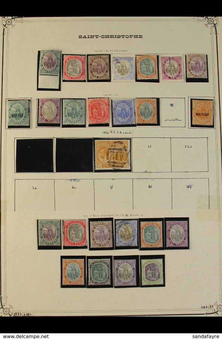 1903-58 MINT & USED COLLECTION Includes 1903 Set, All Mint Except 2½d, 1905-18 All Values To 1s, Mostly Mint, 1921-9 To  - St.Kitts Und Nevis ( 1983-...)