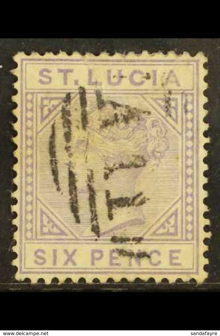 1883-6 6d Lilac, Wmk Crown CA, SG 35, Used, Faults, Cat.£200 For More Images, Please Visit Http://www.sandafayre.com/ite - St.Lucia (...-1978)