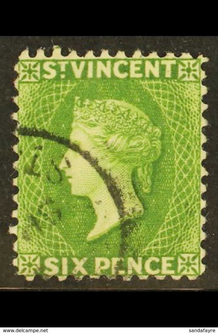 1883 6d Bright Green, CA Wmk, Perf 12, SG 44, Very Fine Cds Used With Strong Colour. Lovely! For More Images, Please Vis - St.Vincent (...-1979)