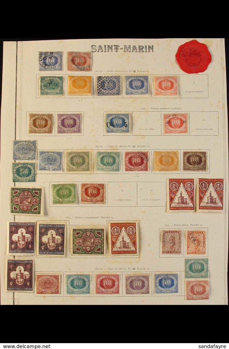 1877-1931 OLD COLLECTION On Ancient Pages, Includes 1877-90 To 5c, 10c, 20c, 30c (traces Of Gum, Cat £1100) & 40c (trace - Sonstige & Ohne Zuordnung