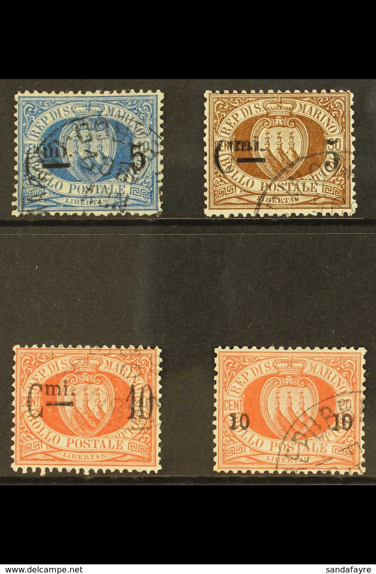 1892 Surcharge Set Complete, Sass S2, Very Fine And Fresh Used. (4 Stamps) For More Images, Please Visit Http://www.sand - Other & Unclassified