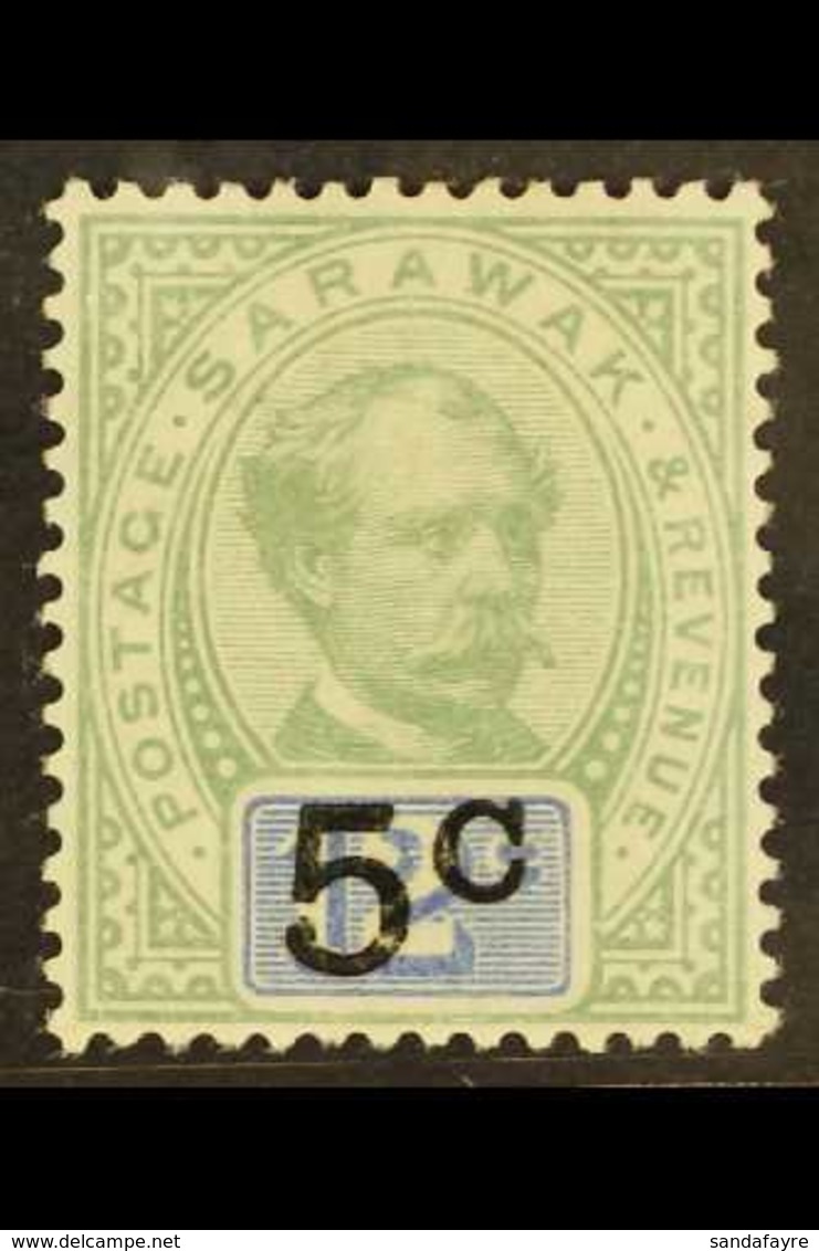 1889 5c On 12c Green And Blue, Thin Overprint Without Stop, SG 26a, Very Fine Mint. For More Images, Please Visit Http:/ - Sarawak (...-1963)