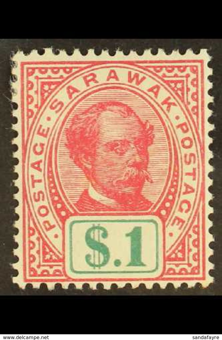 1899 $1 Rose- Carmine And Green Top Value, SG 47, Very Fine Mint. For More Images, Please Visit Http://www.sandafayre.co - Sarawak (...-1963)