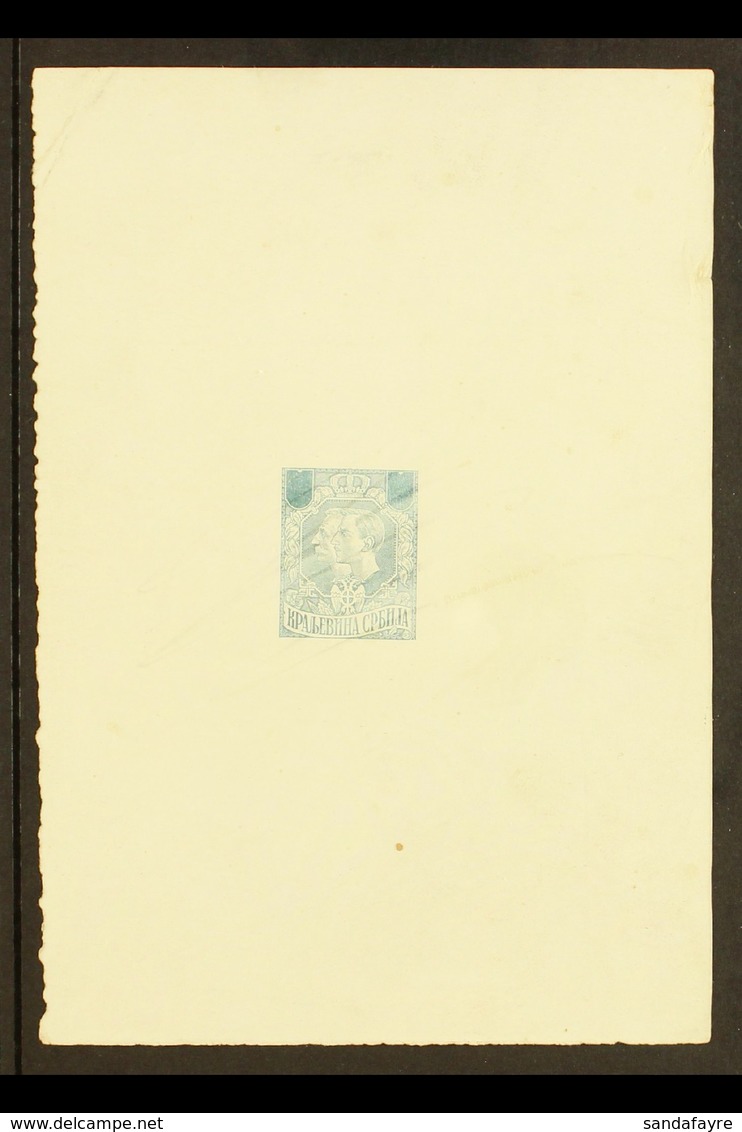 1918 IMPERF DIE PROOF For The King Petar And Prince Alexander "Double Head" Design, As SG 194/226, With Solid Blank Valu - Serbien