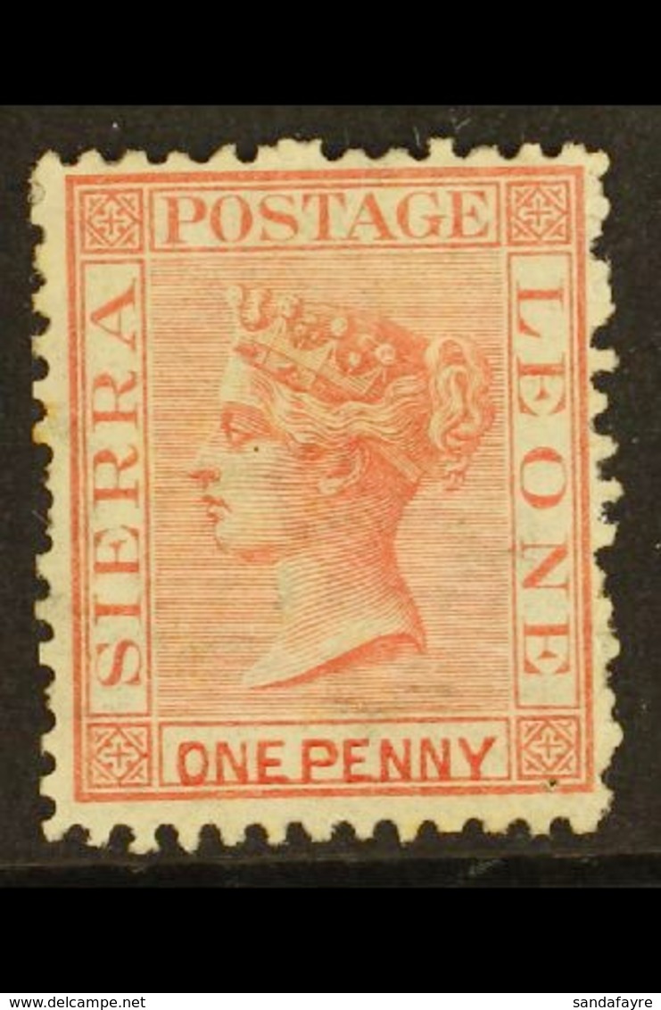 1872-73 1d Rose-red WATERMARK CROWN TO LEFT Variety, SG 7w, Unused No Gum, Small Faults, Fresh Colour. For More Images,  - Sierra Leone (...-1960)