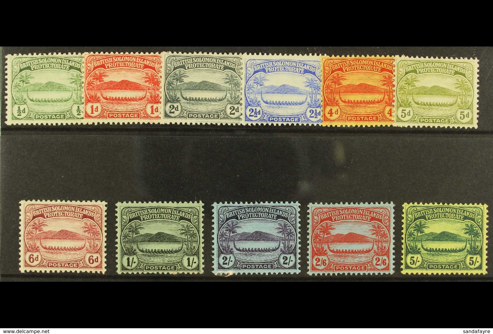 1908-11 "Small Canoe" Complete Set, SG 8/17, Very Fine Mint. (11 Stamps) For More Images, Please Visit Http://www.sandaf - Salomonen (...-1978)