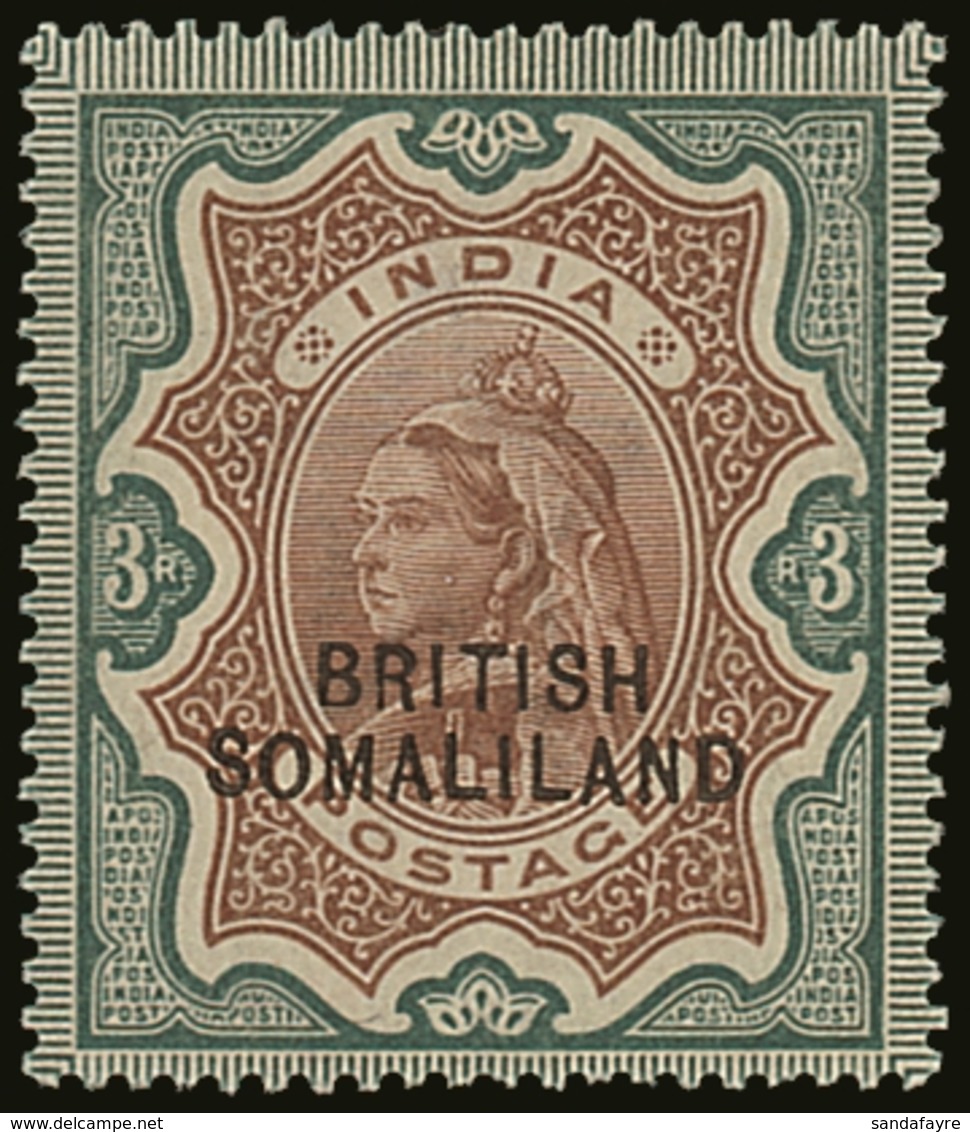 1903 3r Brown And Green With Opt At Bottom, SG 23, Lightly Hinged Mint. For More Images, Please Visit Http://www.sandafa - Somaliland (Herrschaft ...-1959)