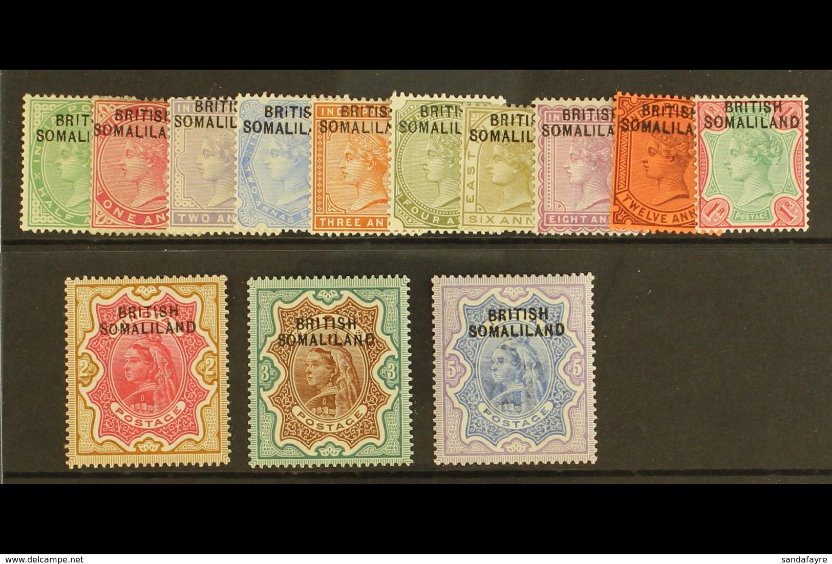 1903 Overprint At Top Set, SG 1/13, Fine Mint Apart From The ½a With A Thin. (13) For More Images, Please Visit Http://w - Somaliland (Herrschaft ...-1959)