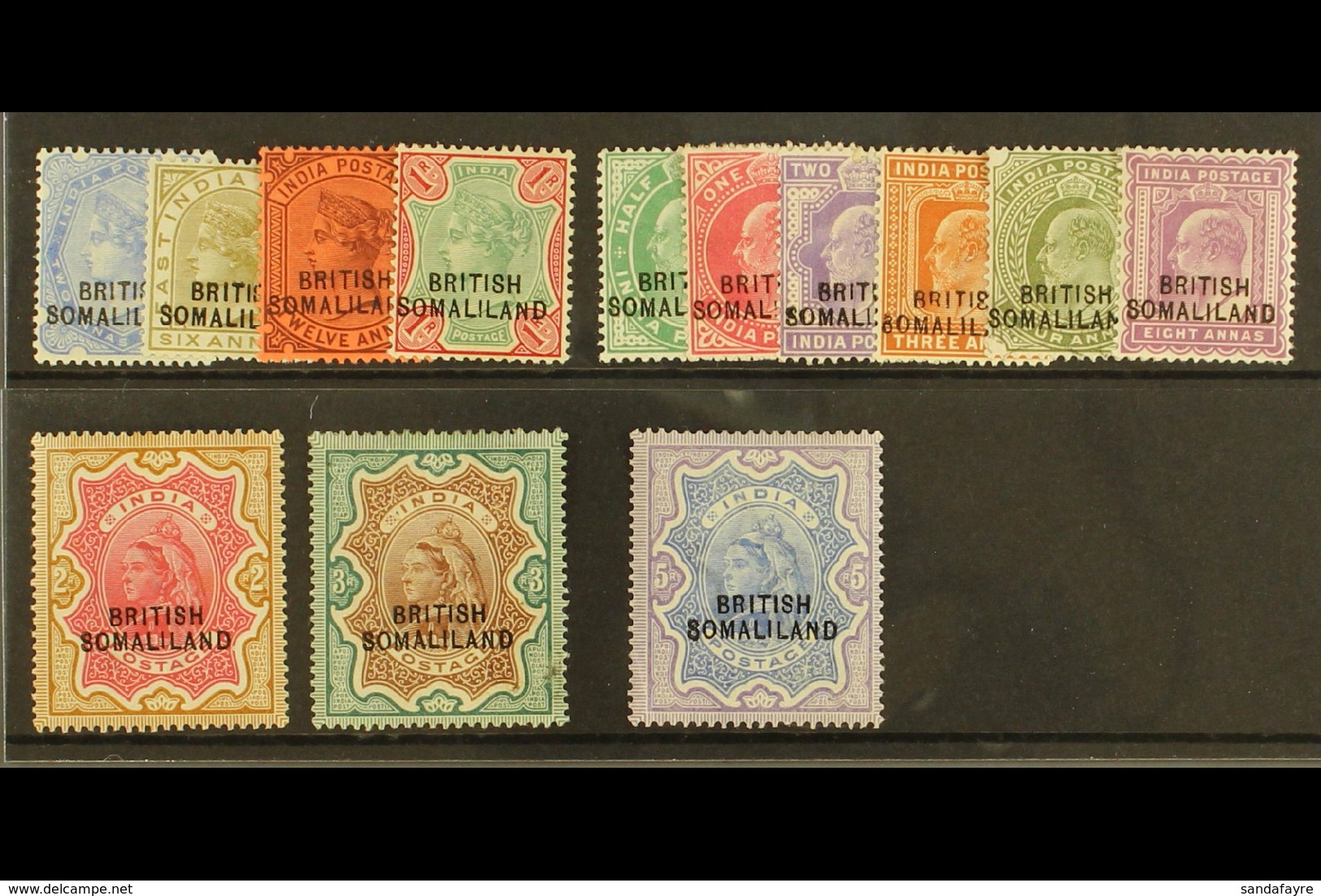 1903 Overprint At Bottom Set, SG 18/30, Fine Mint, 2r With A Tone Spot. (13) For More Images, Please Visit Http://www.sa - Somaliland (Herrschaft ...-1959)