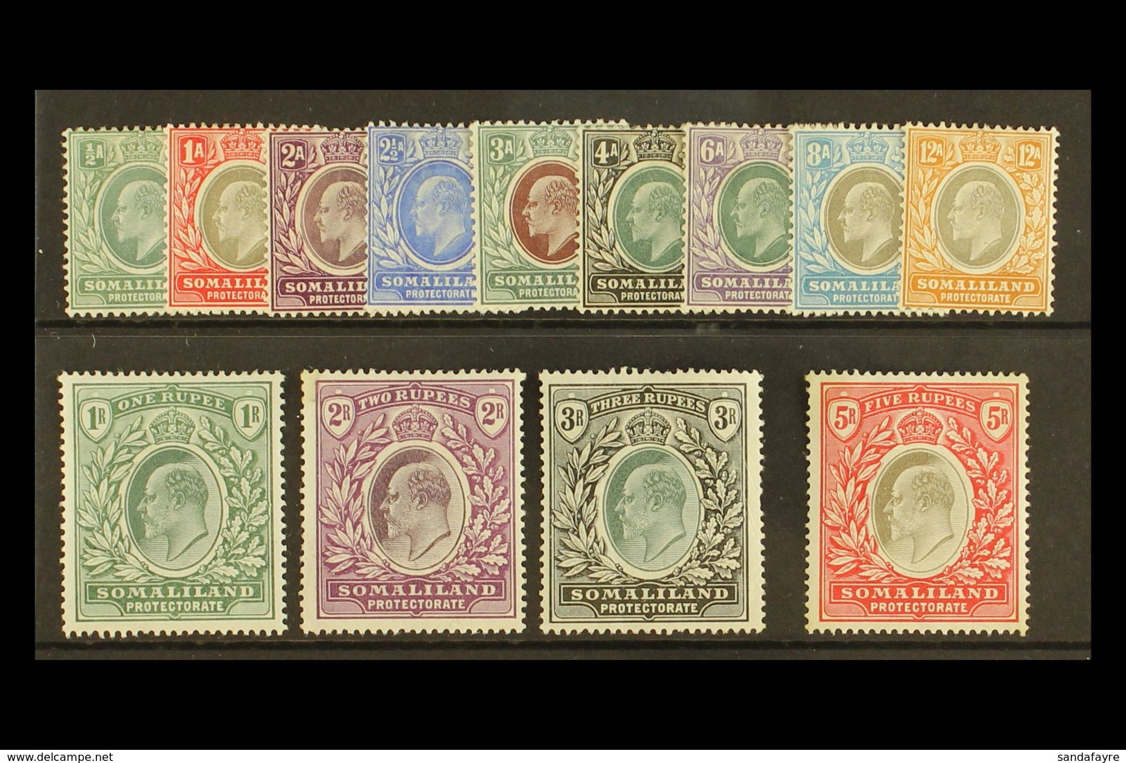 1904 Complete Set, SG 32/44, Fine Mint, 3r With A Crease. (13) For More Images, Please Visit Http://www.sandafayre.com/i - Somaliland (Herrschaft ...-1959)