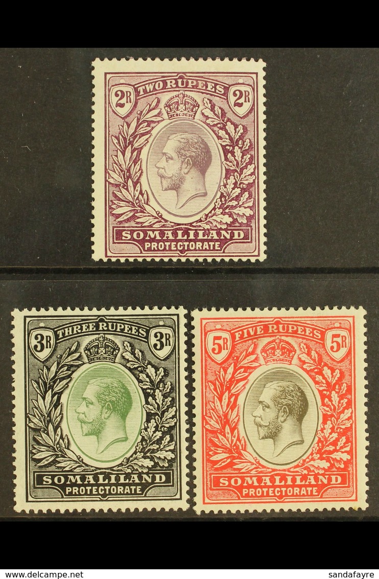 1912-19 2r To 5r, SG 70/72, Fine Mint. (3) For More Images, Please Visit Http://www.sandafayre.com/itemdetails.aspx?s=59 - Somaliland (Herrschaft ...-1959)