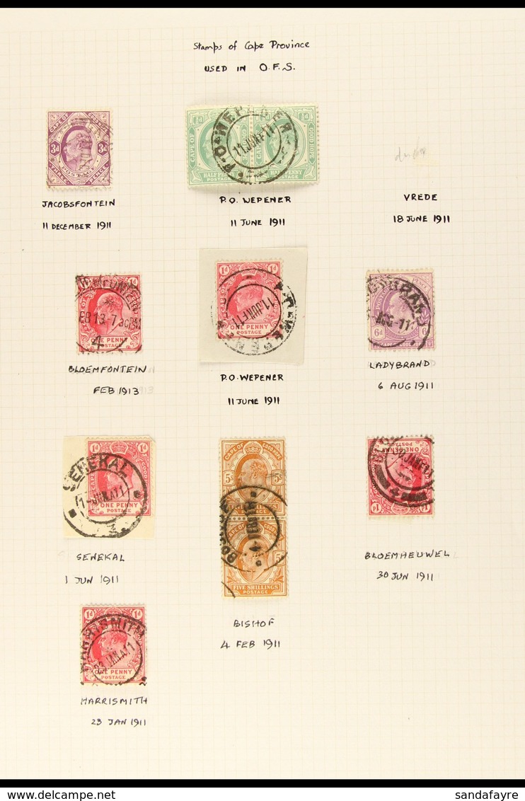 CAPE OF GOOD HOPE INTERPROVINCIALS A Collection Of Cape Stamps Used 1910-12 In Cape,Natal, ORC And Transvaal,  Values To - Ohne Zuordnung