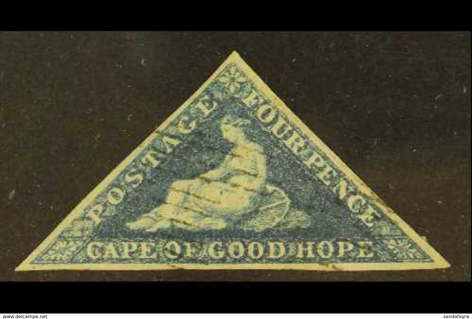 CAPE OF GOOD HOPE 1863-64 4d Blue, SG 19a, Used With 3 Clear Margins (1 Stamp) For More Images, Please Visit Http://www. - Ohne Zuordnung