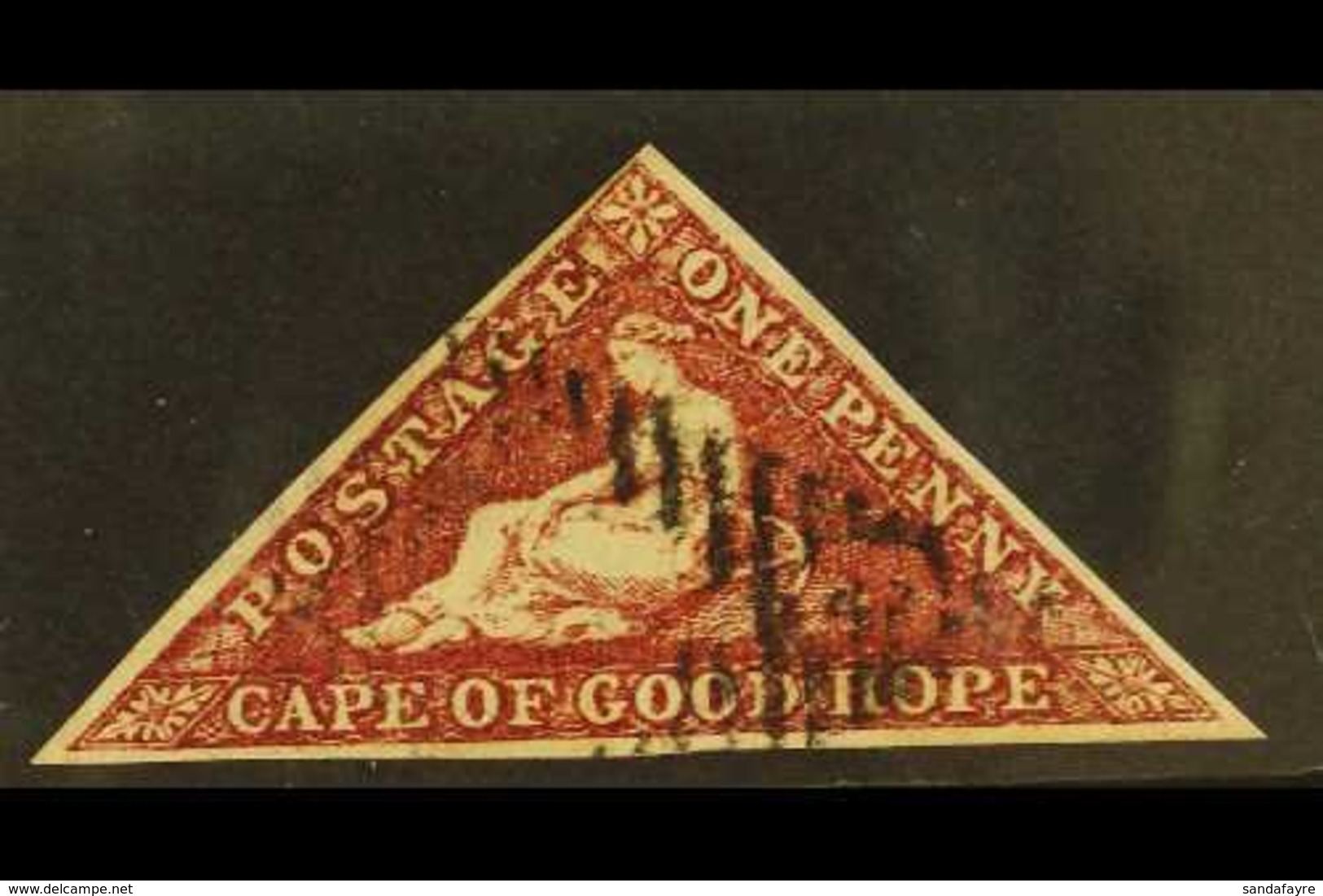 CAPE OF GOOD HOPE 1863-64 1d Deep Carmine- Red Triangle, SG 18, Used With 3 Margins, Cat £325 For More Images, Please Vi - Ohne Zuordnung