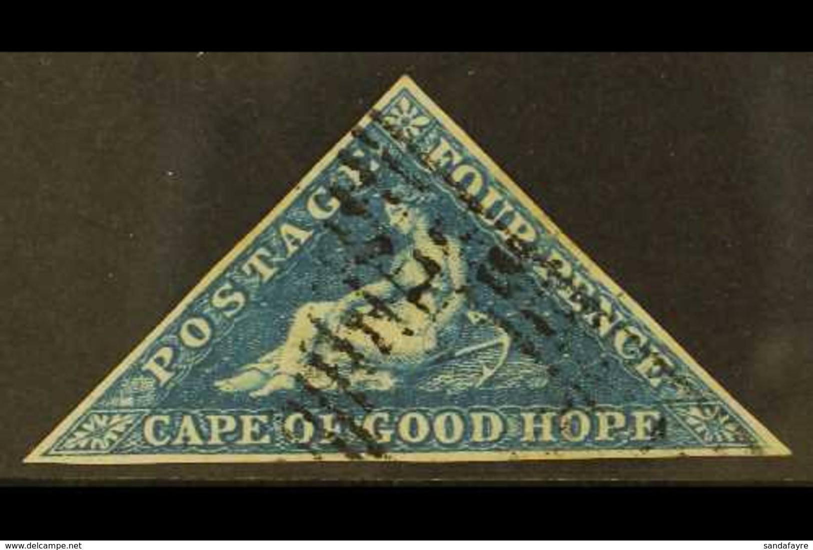 CAPE OF GOOD HOPE 1853 4d Deep Blue On Slightly Blued, SG 4, Used With 3 Margins. For More Images, Please Visit Http://w - Ohne Zuordnung