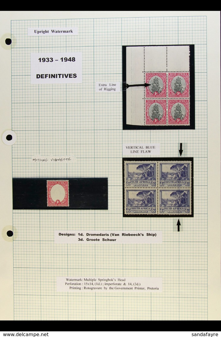 1933-48 DEFINITIVE VARIETIES Collection On Leaves, Chiefly Pairs/blocks, Mostly Mint (many Items Never Hinged) Plus Some - Ohne Zuordnung