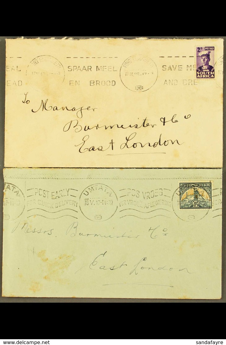 1941-1944 VARIETIES ON COVERS. 1941-48 1½d Blue-green & Yellow-buff GOLD BLOB ON HEADGEAR (SG 87b) And Two Examples Of 1 - Non Classificati