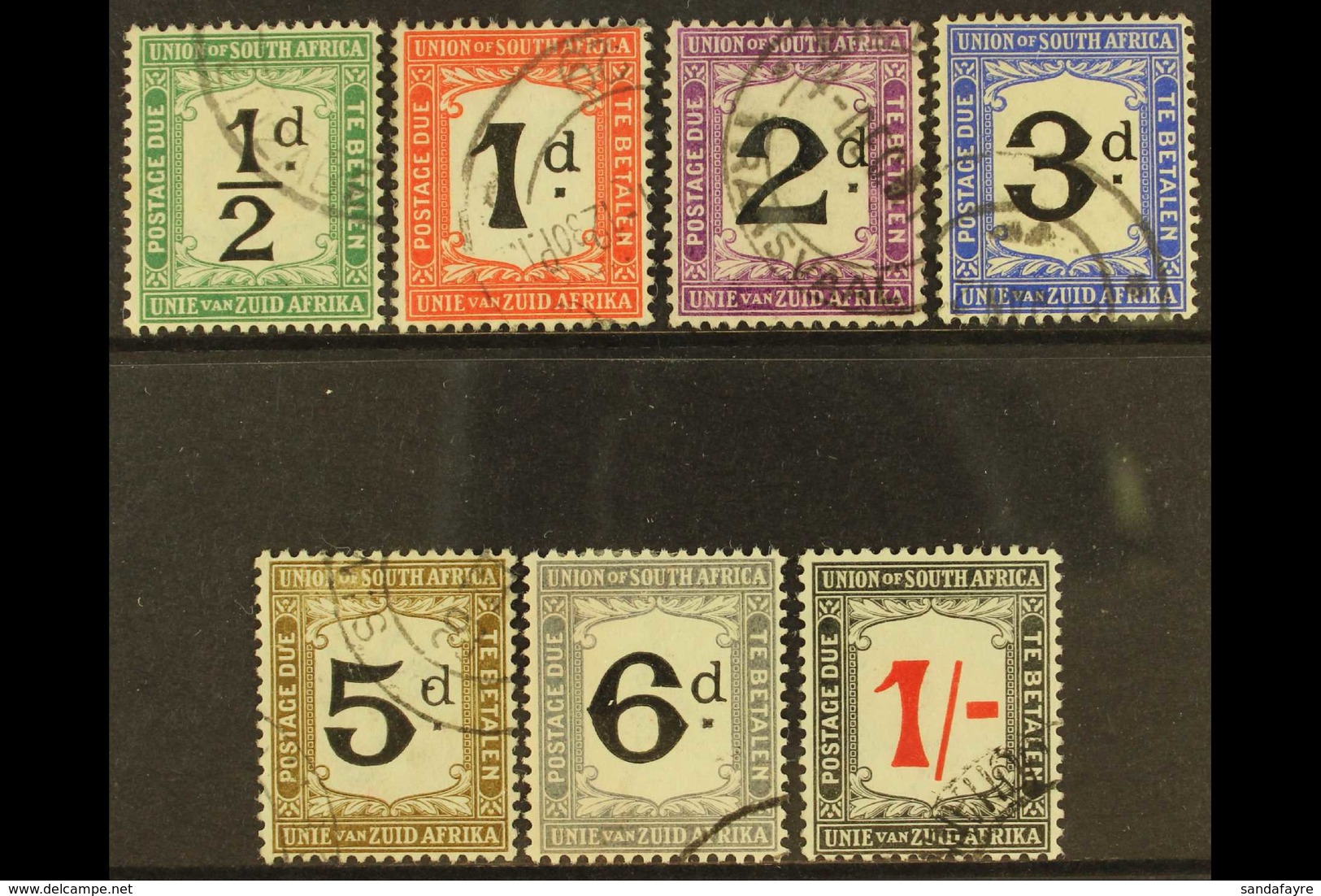 POSTAGE DUES 1914 Bi-lingual Set, SG D1/7, Very Fine And Fresh Used. Scarce Set. (7 Stamps) For More Images, Please Visi - Ohne Zuordnung