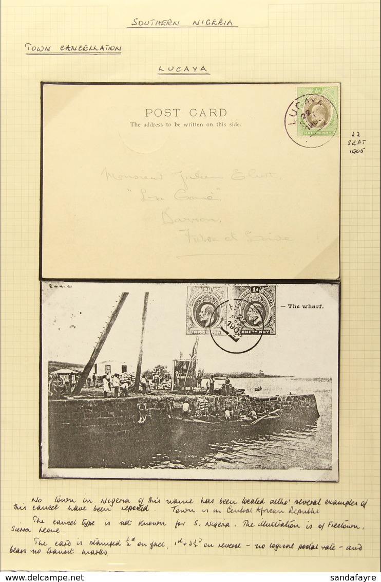 LACAYA - MYSTERY CARD 1905 Ppc Of The Wharf Franked Ed VII ½d, 1d And 2½d To France Tied By Lucaya 22 Sept 1905 Single R - Nigeria (...-1960)