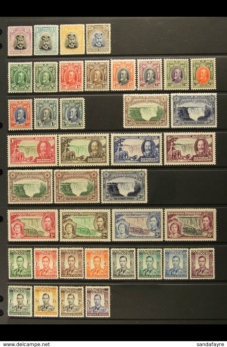 1924-1964 FINE MINT COLLECTION On Stock Pages, ALL DIFFERENT, Inc 1924-29 Vals To 1s6d & 2s6d, 1931-37 Most Vals To 5s,  - Südrhodesien (...-1964)