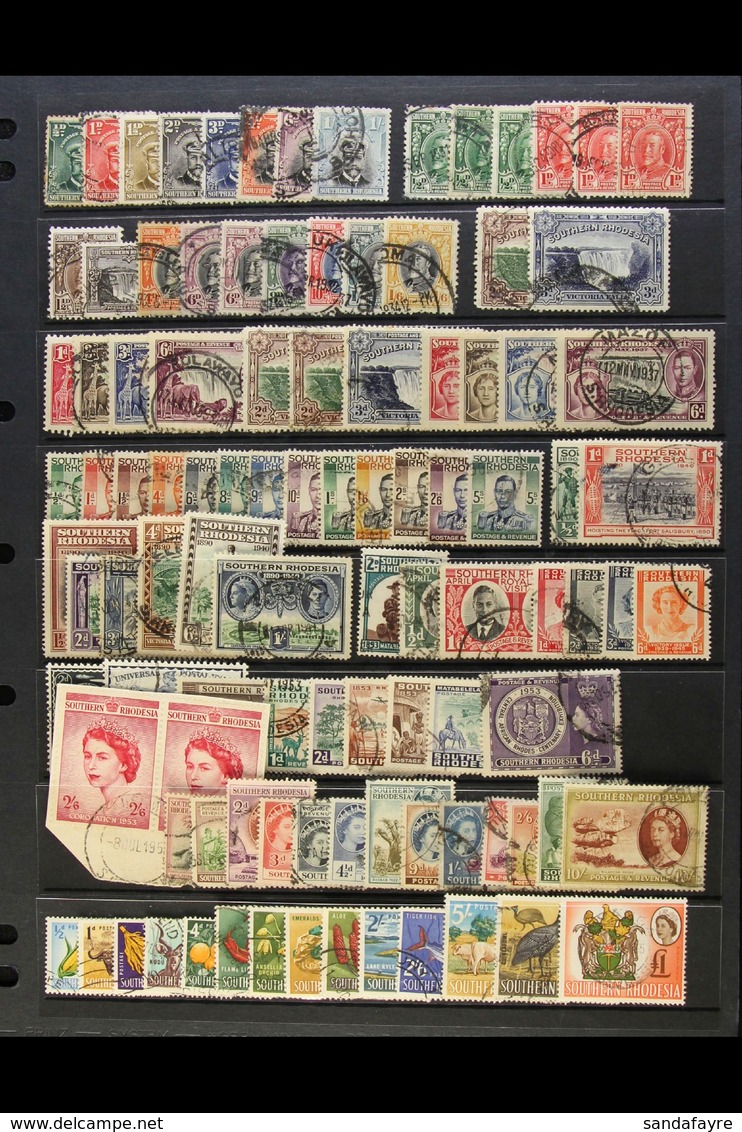 1924-64 FINE USED COLLECTION Incl. 1924 To 1s, 1931-37 To 1s6d, 1935 Jubilee Set, KGVI Complete, 1953 Set To 10s, 1964 S - Southern Rhodesia (...-1964)