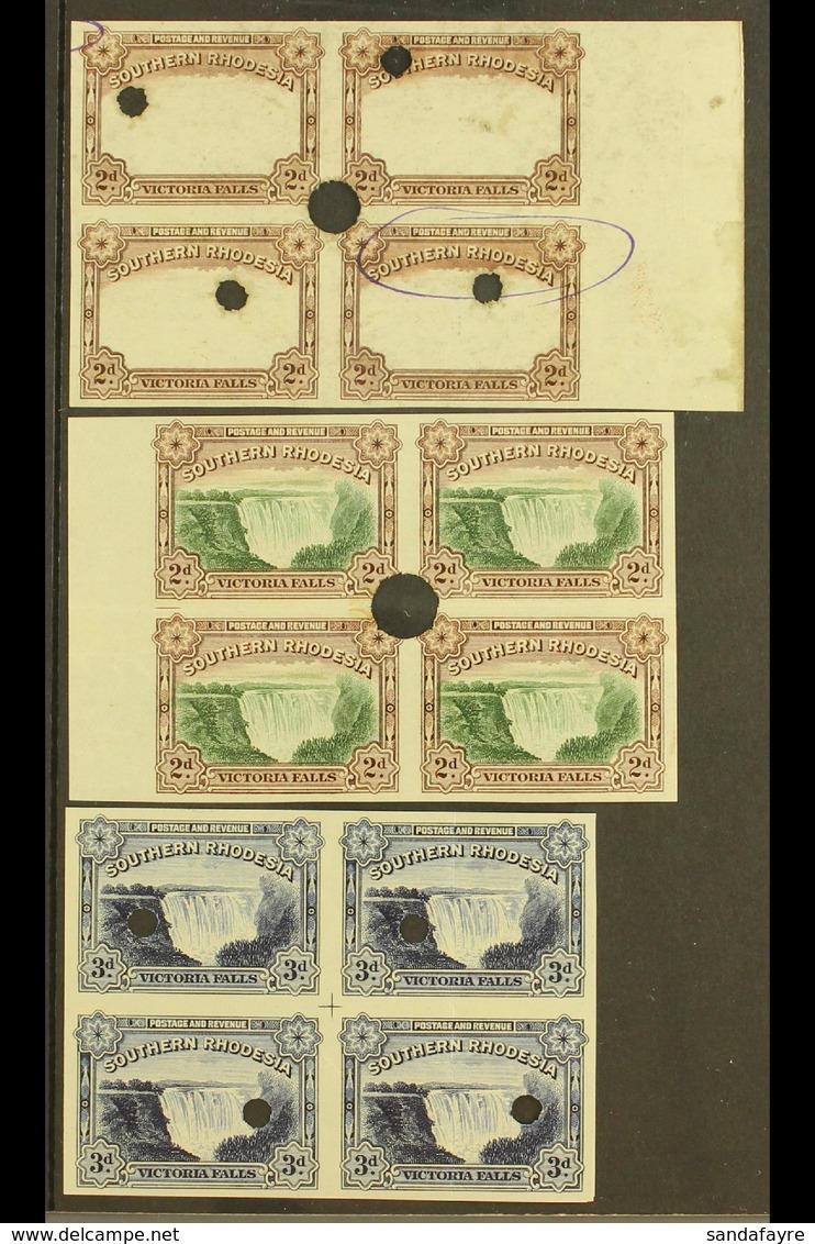 1935-41 2d & 3d Inscribed "Postage & Revenue" In IMPERFORATE BLOCKS OF 4 From The Printer's Archives, Includes PLATE PRO - Südrhodesien (...-1964)