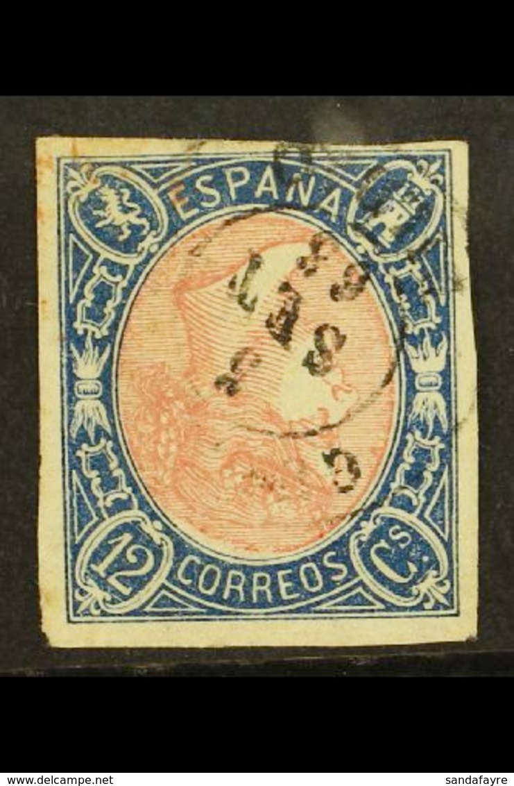 1865 12c Rose And Blue, Variety "Frame Inverted", SG 82a, Tiny Corner Crease Top Right Otherwise Superb Appearance. Ex E - Sonstige & Ohne Zuordnung