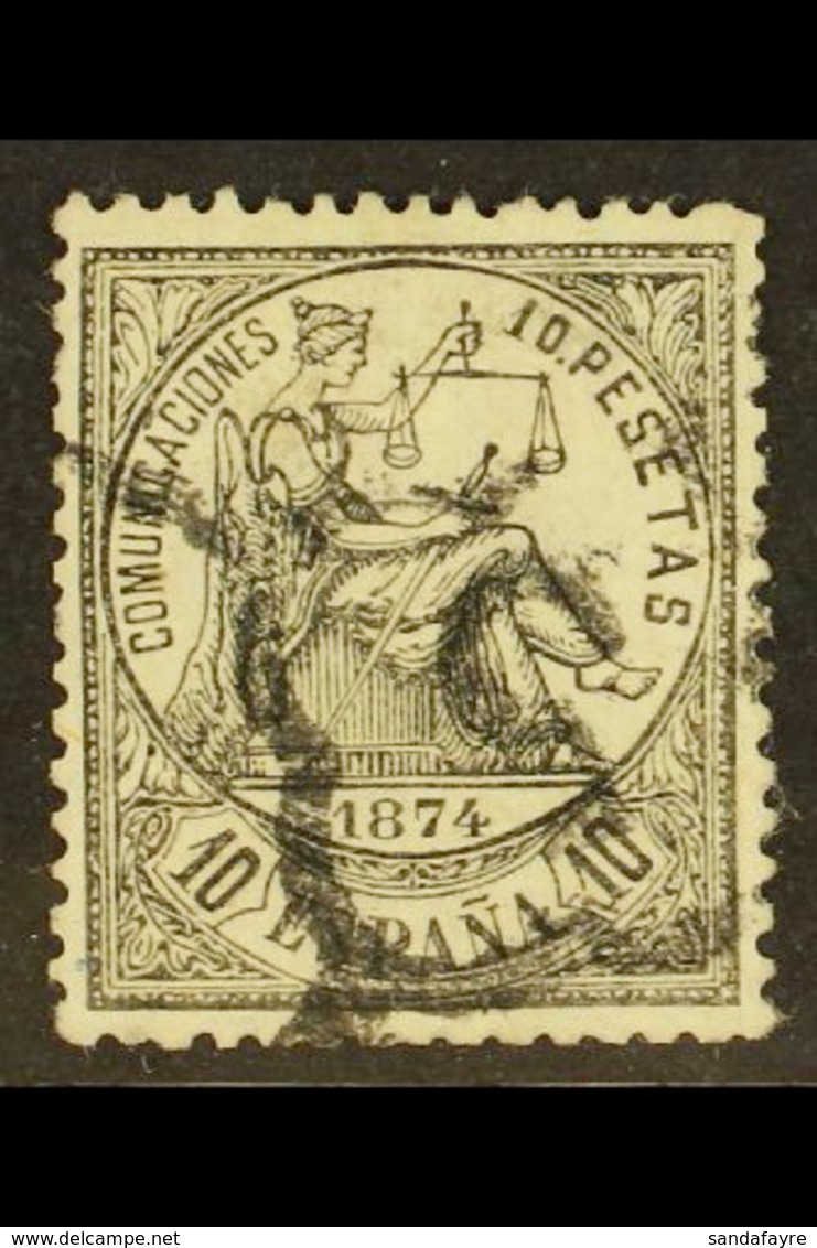 1874 10p Black "Justice" Allegory, SG 226,  Used With Neat Arana "5" Cancel Of Granada. Tiny Hinge Thinning Patch But Ve - Sonstige & Ohne Zuordnung