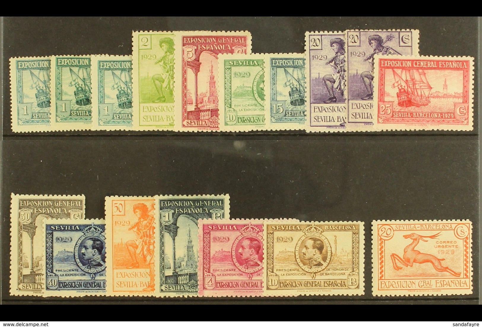 1929 Seville And Barcelona Exhibitions Postage Set And Express, SG 502/14, E521, Very Fine Mint. (14 Stamps)Cat £213 For - Other & Unclassified