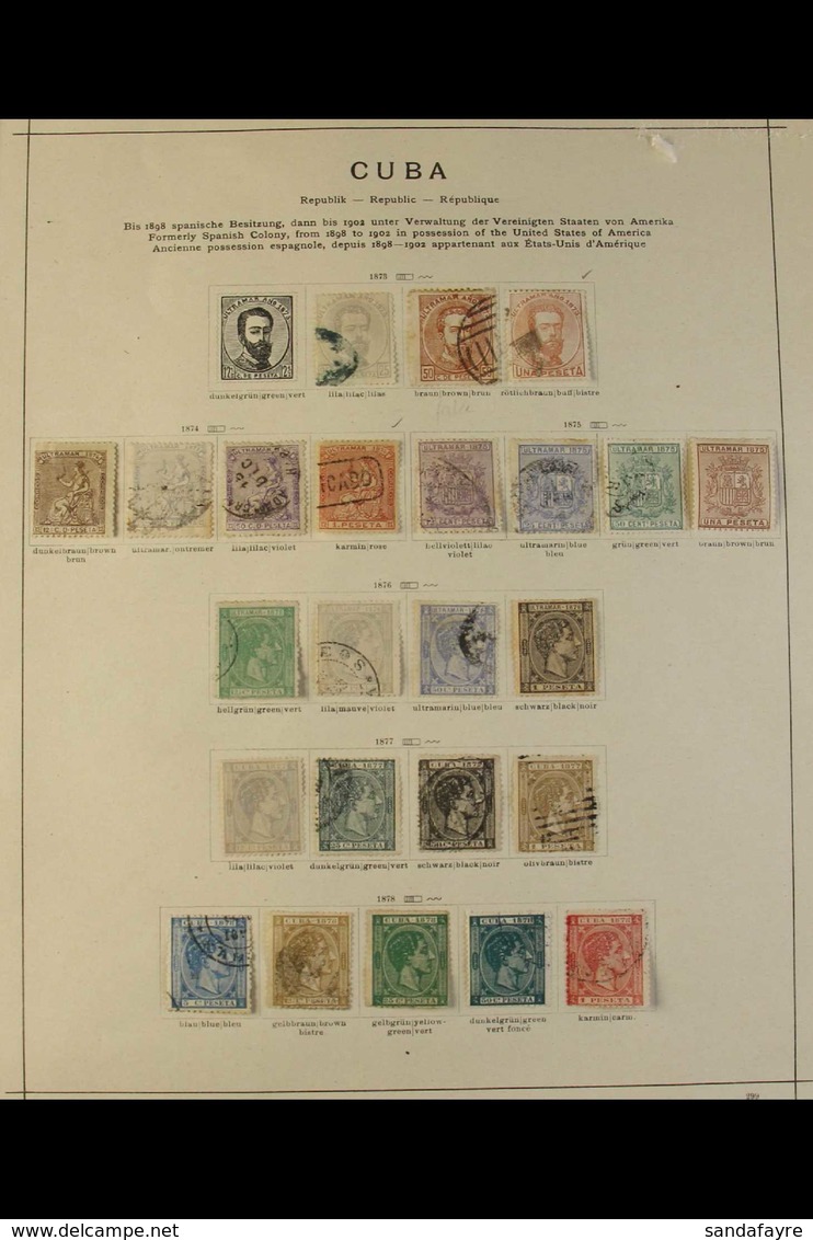 CUBA 1873-1940 OLD TIME COLLECTION Displayed On Schaubek Printed Pages, Mint Or Used And Incl. 1873 1p Used, 1874 1p Use - Sonstige & Ohne Zuordnung