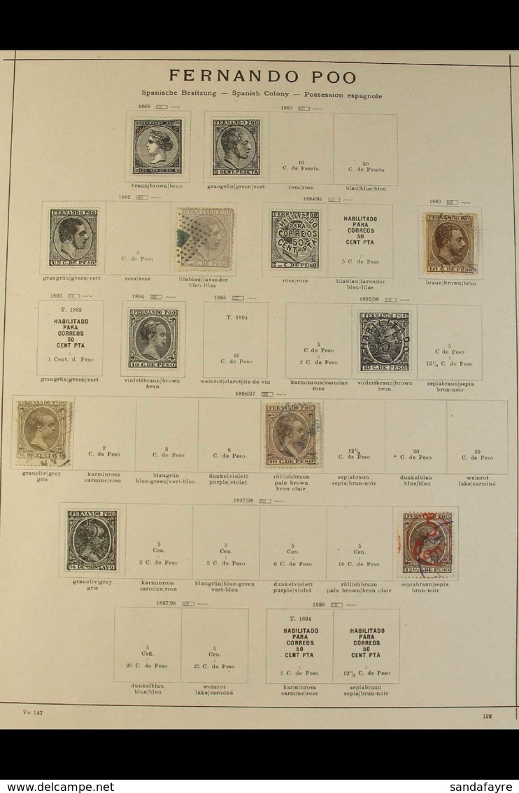 FERNANDO POO 1882-1907 FINE USED COLLECTION Displayed On Schaubek Printed Pages, Incl. 1882-89 5c And 10c, 1896-98 5c On - Other & Unclassified