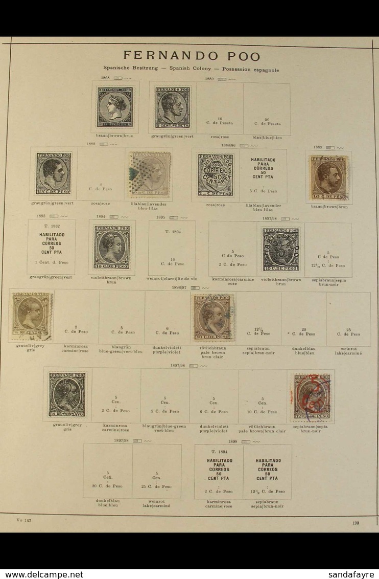 FERNANDO POO 1882-1907 FINE USED COLLECTION Displayed On Schaubek Printed Pages, Incl. 1882-89 5c And 10c, 1896-98 5c On - Sonstige & Ohne Zuordnung