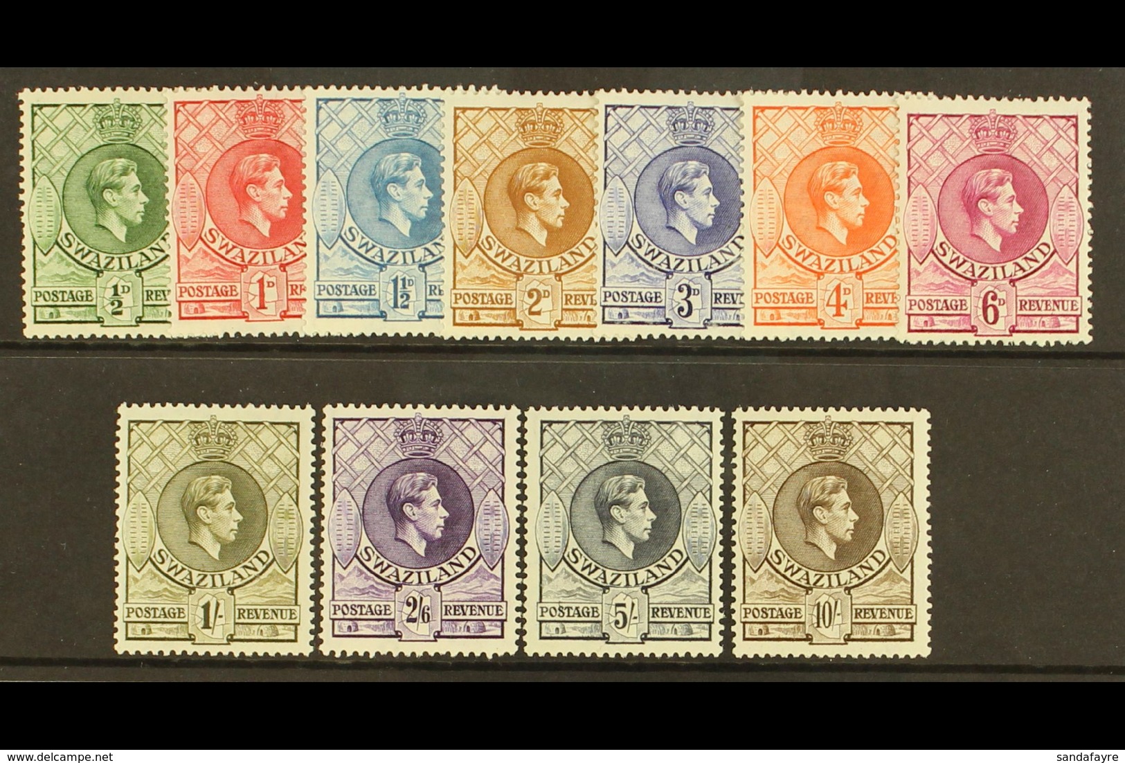 1938 Geo VI Set Complete, SG 28/38a, Very Fine Mint. (11 Stamps) For More Images, Please Visit Http://www.sandafayre.com - Swasiland (...-1967)