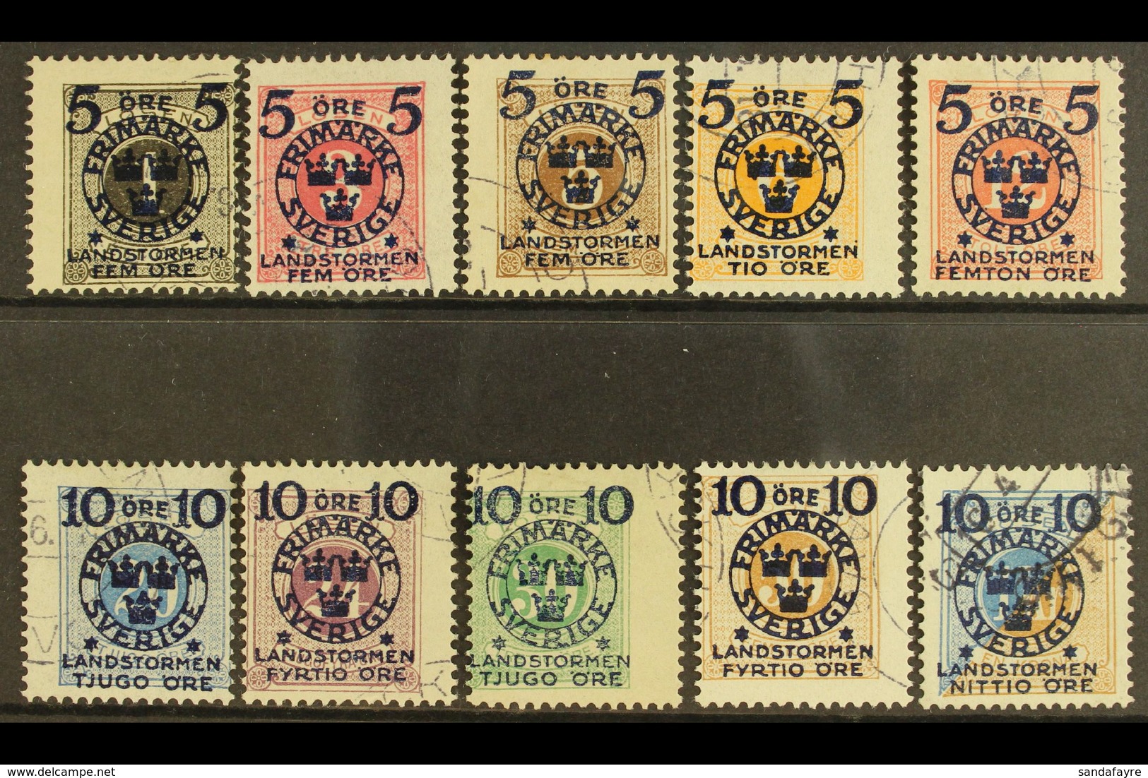 1916 Landstorm (2nd) Set, Mi 97/106, SG 86k/86t, Fine Used (10 Stamps) For More Images, Please Visit Http://www.sandafay - Other & Unclassified