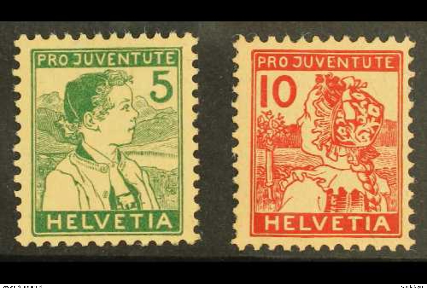 1915 Pro Juventute Set, SG J1a/2, Zumstein 2/3, Never Hinged Mint (2). For More Images, Please Visit Http://www.sandafay - Sonstige & Ohne Zuordnung